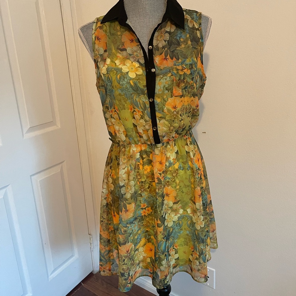 Atmosphere Women's Half Button Up Sleeveless Dress